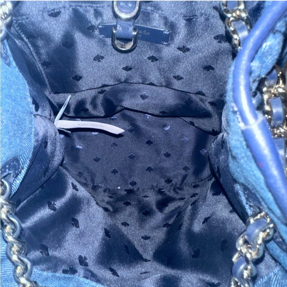 Kate Spade denim Quilted Bucket Backpack EUC - Picture 11 of 13